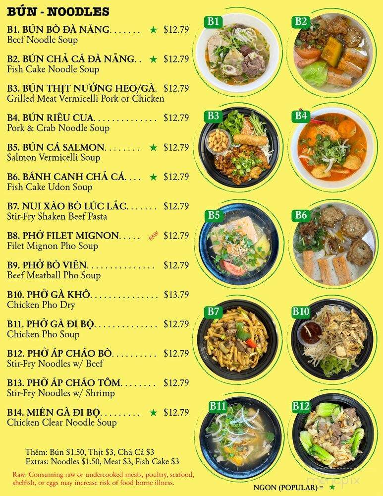 Duong Vuong Restaurant - Garden Grove, CA menu_pic