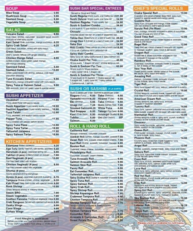 Osaka Sushi 2 - Old Bridge, NJ menu_pic