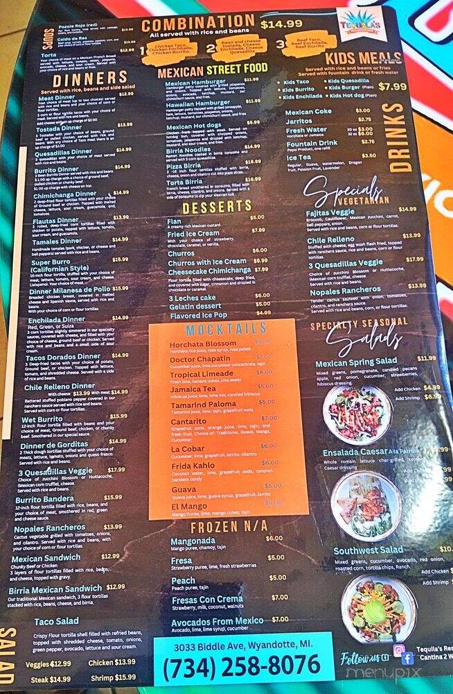 Tequila's - Wyandotte, MI menu_pic