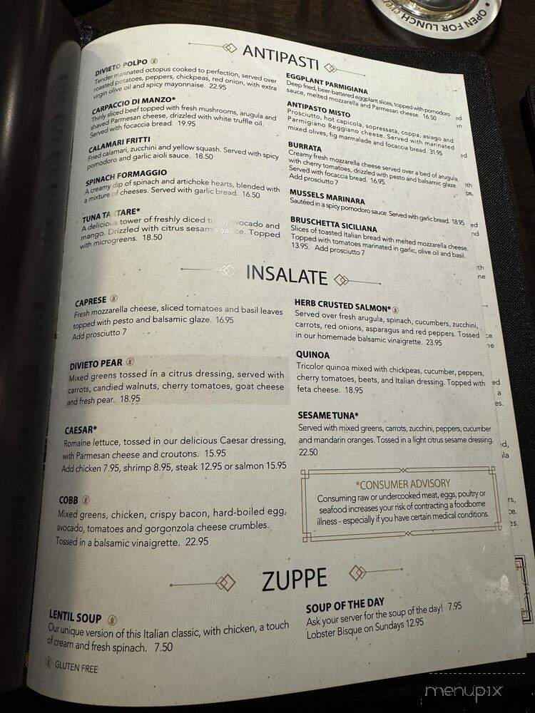 Divieto Ristorante - Coral Springs, FL menu_pic