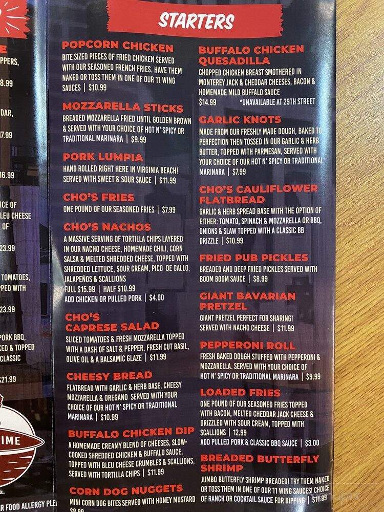 Chicho's - Virginia Beach, VA menu_pic