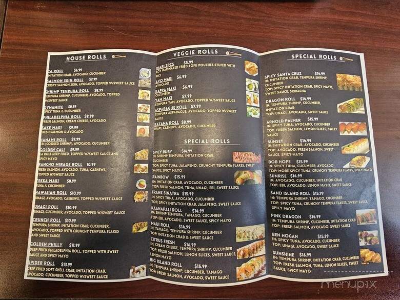 Sushi on the Run - Rancho Mirage, CA menu_pic