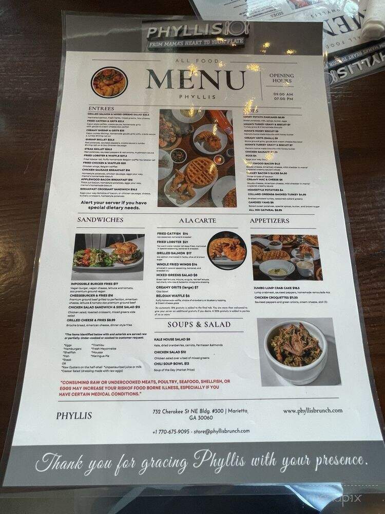 Phyllis - Marietta, GA menu_pic