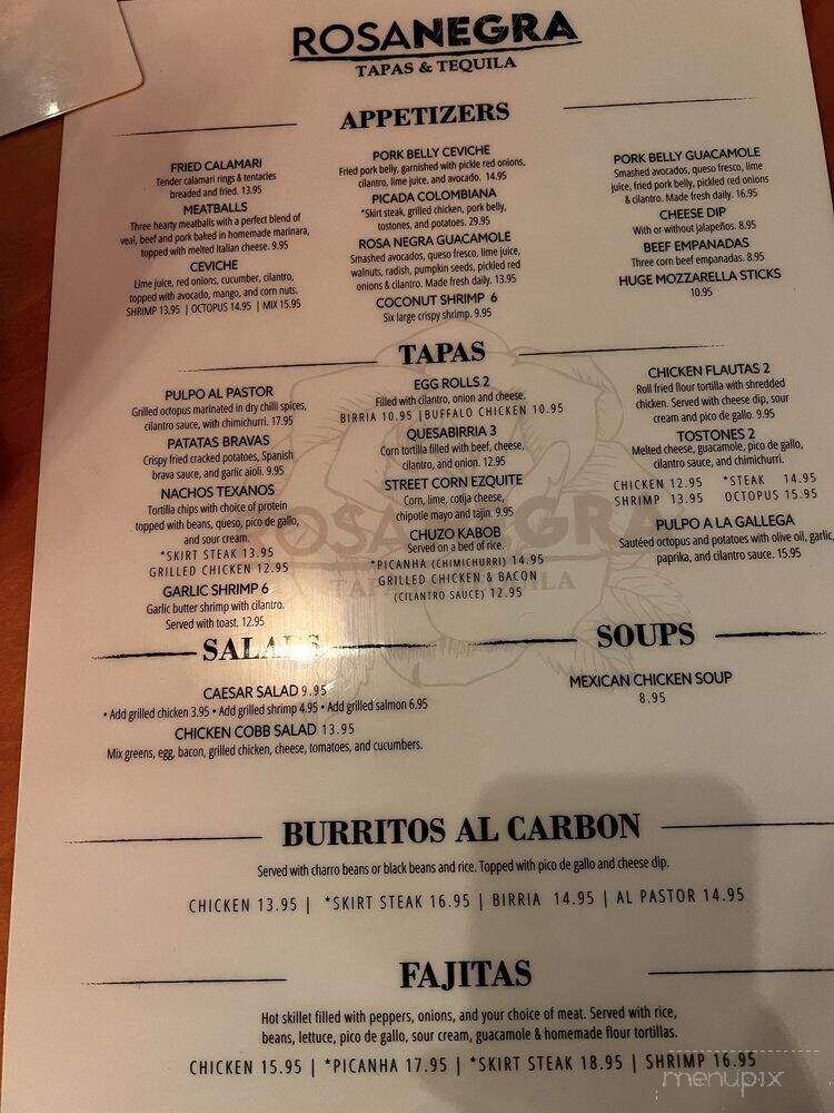 Rosa Negra Tapas & Tequila - Dallas, GA menu_pic