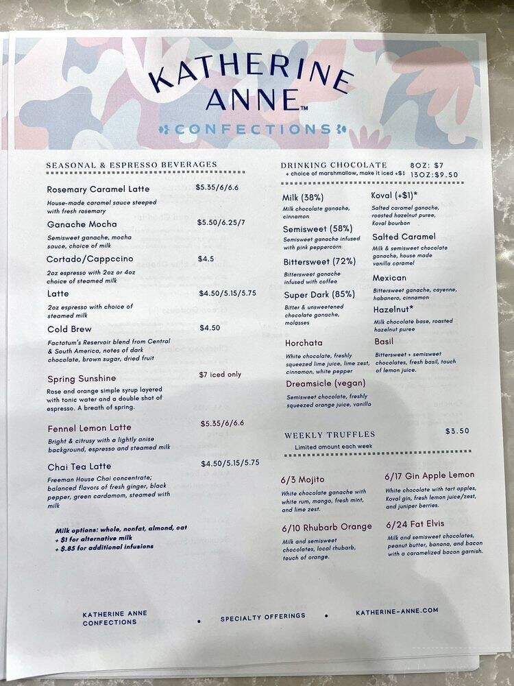 Katherine Anne Confections - Chicago, IL menu_pic