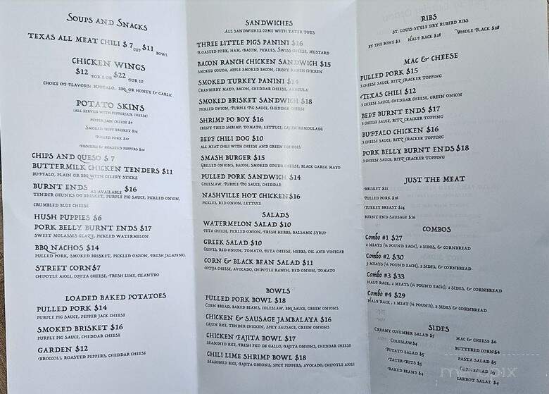 The Purple Pig - Marlborough, MA menu_pic