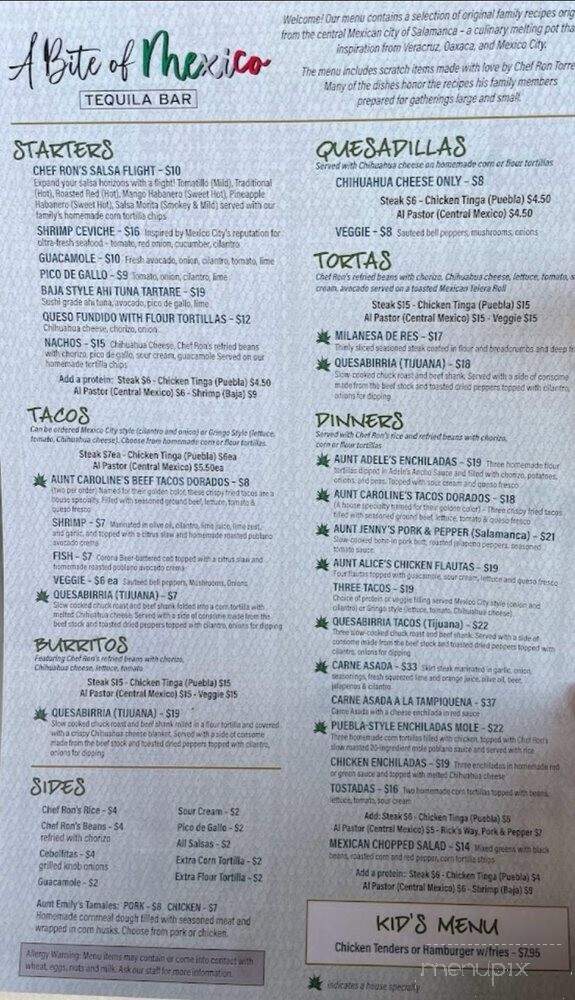 A Bite of Mexico - Mokena, IL menu_pic