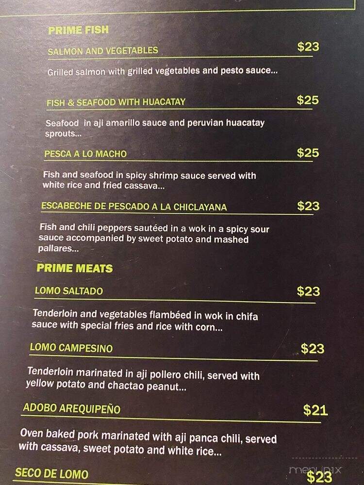 Ceviche Prime - Miami, FL menu_pic