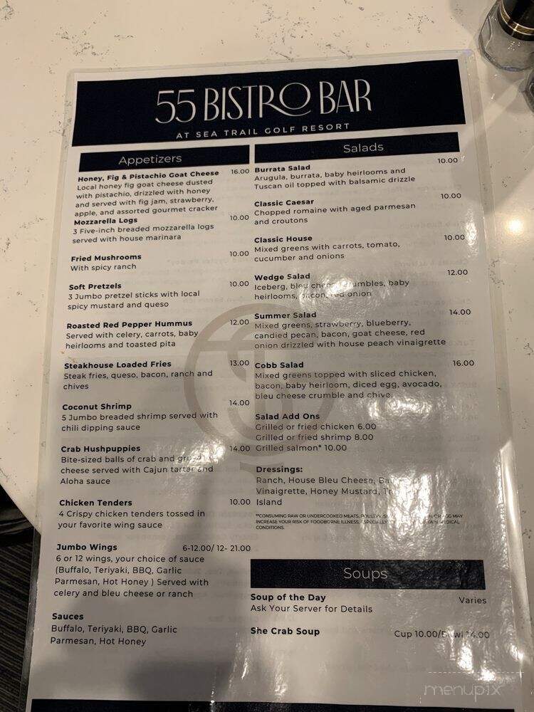 55 Bistro Bar & Sunset Slice - Sunset Beach, NC menu_pic