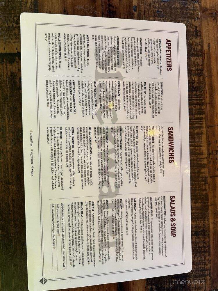 Slackwater - Herriman, UT menu_pic