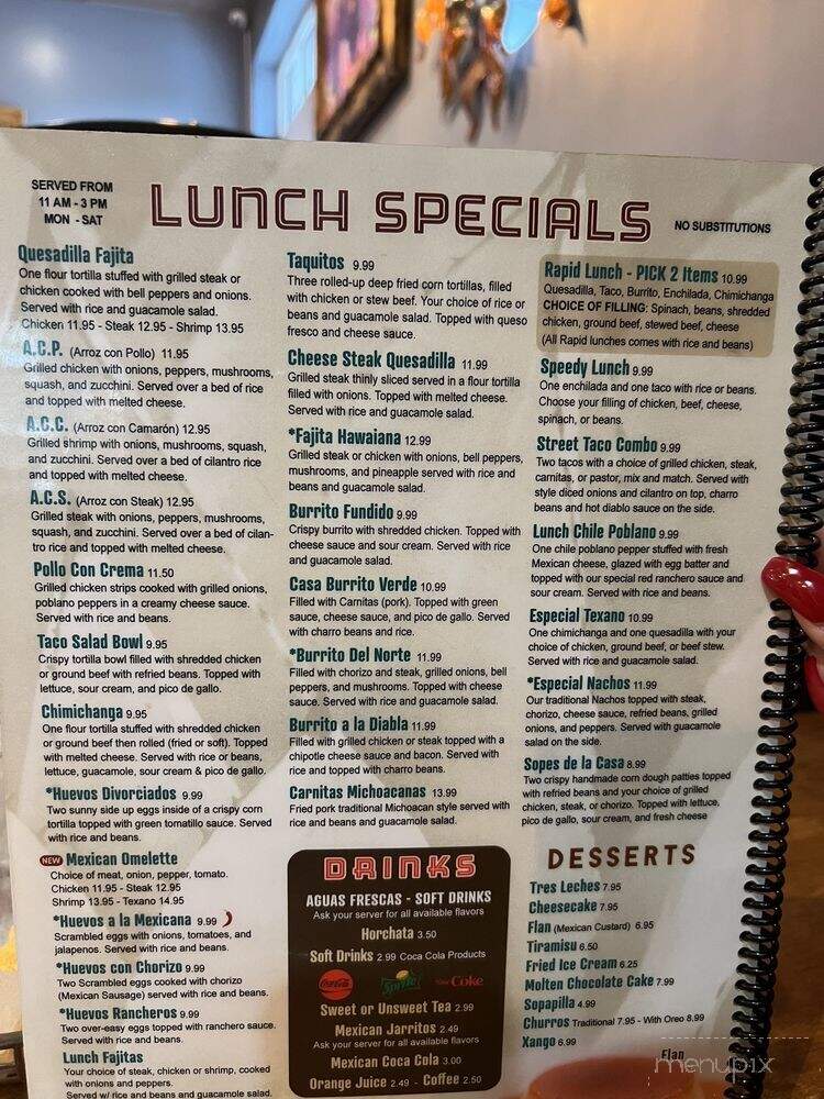 Casa Tequila - Rock Hill, SC menu_pic