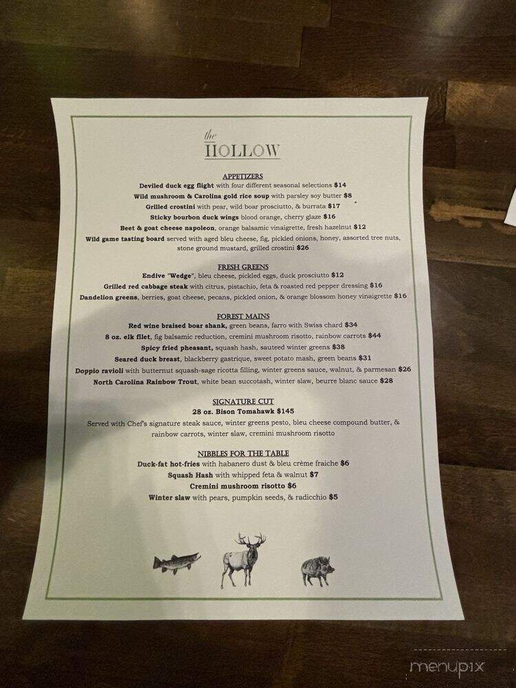 The Hollow - Columbia, SC menu_pic