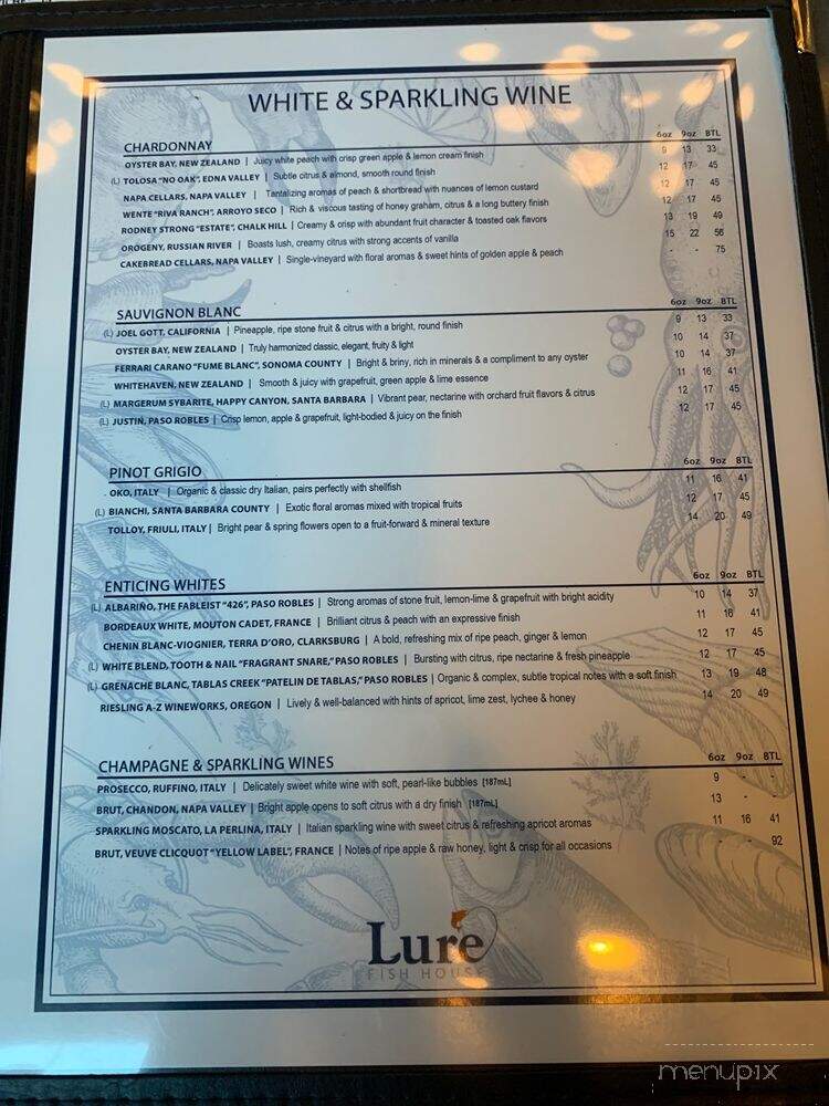 Lure Fish House - San Luis Obispo, CA menu_pic