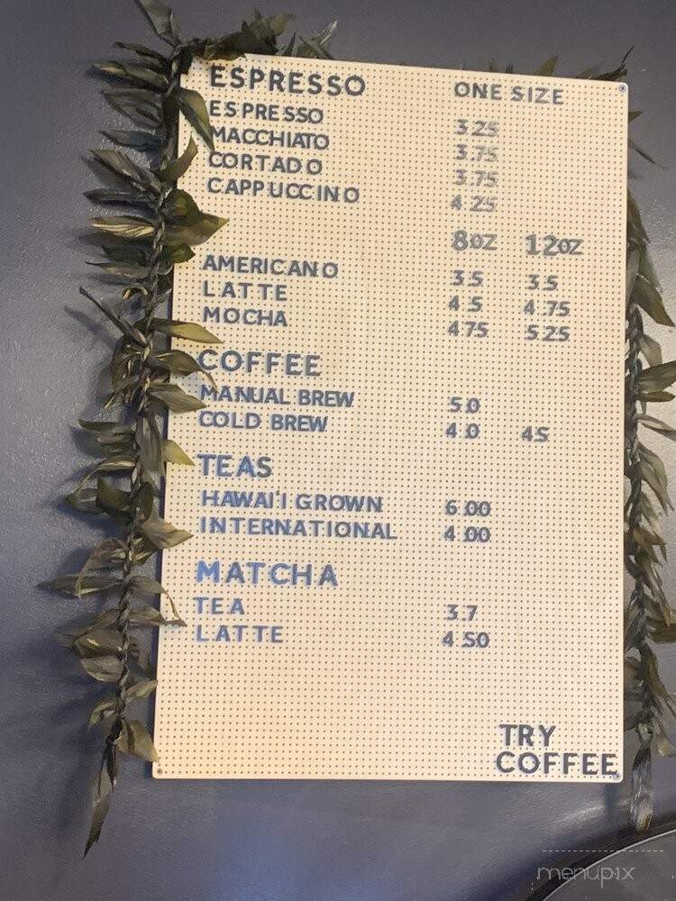 Try Coffee - Honolulu, HI menu_pic