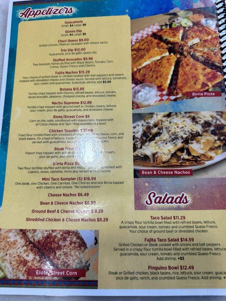 Los Pinguinos - Saint Clair, MI menu_pic