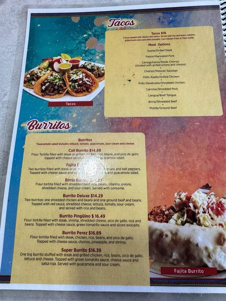 Los Pinguinos - Saint Clair, MI menu_pic