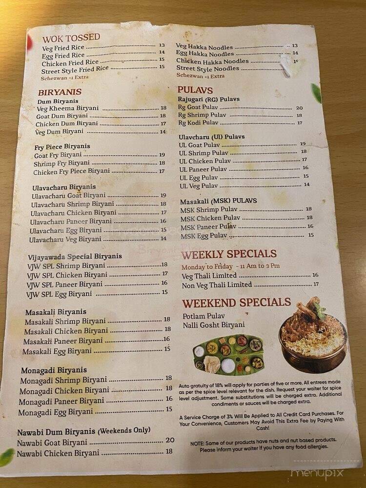 Nawabi Hyderabad House - Tampa, FL menu_pic