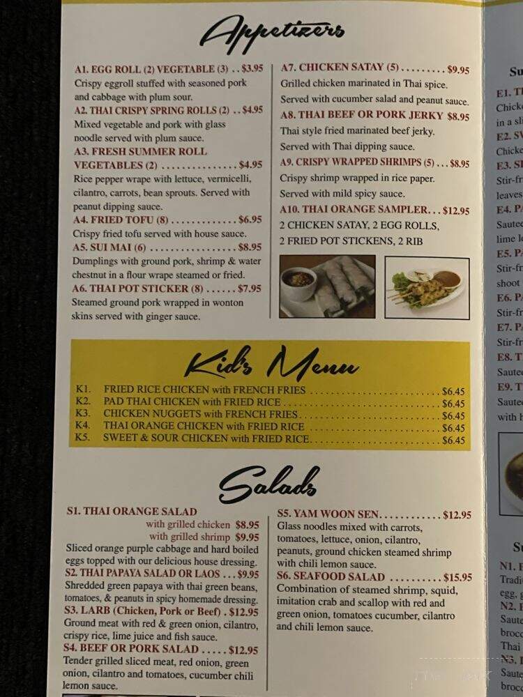 Thai Orange - Haltom City, TX menu_pic