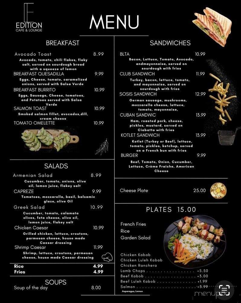 The White Room Cafe - Glendale, CA menu_pic