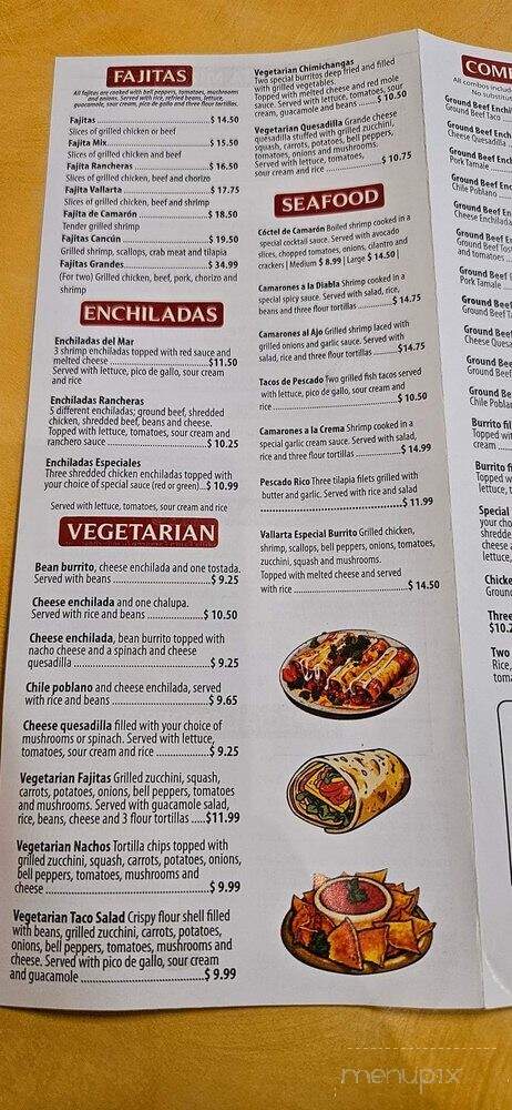 Vallarta Mexican Restaurant - Bryson City, NC menu_pic