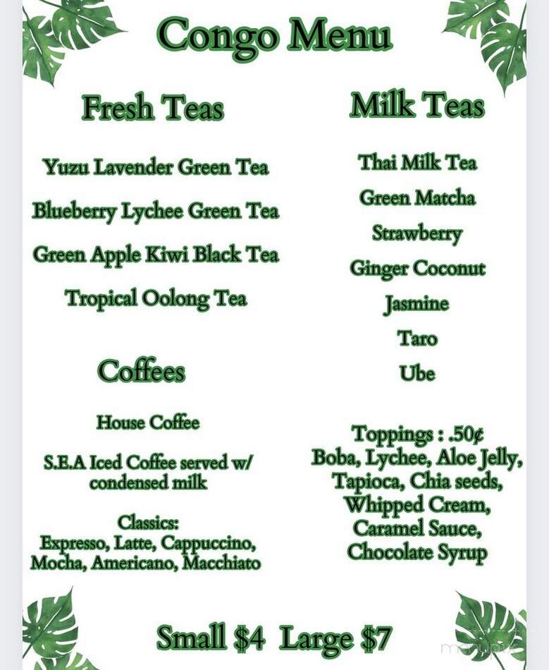 Congo Go - Seaside, CA menu_pic