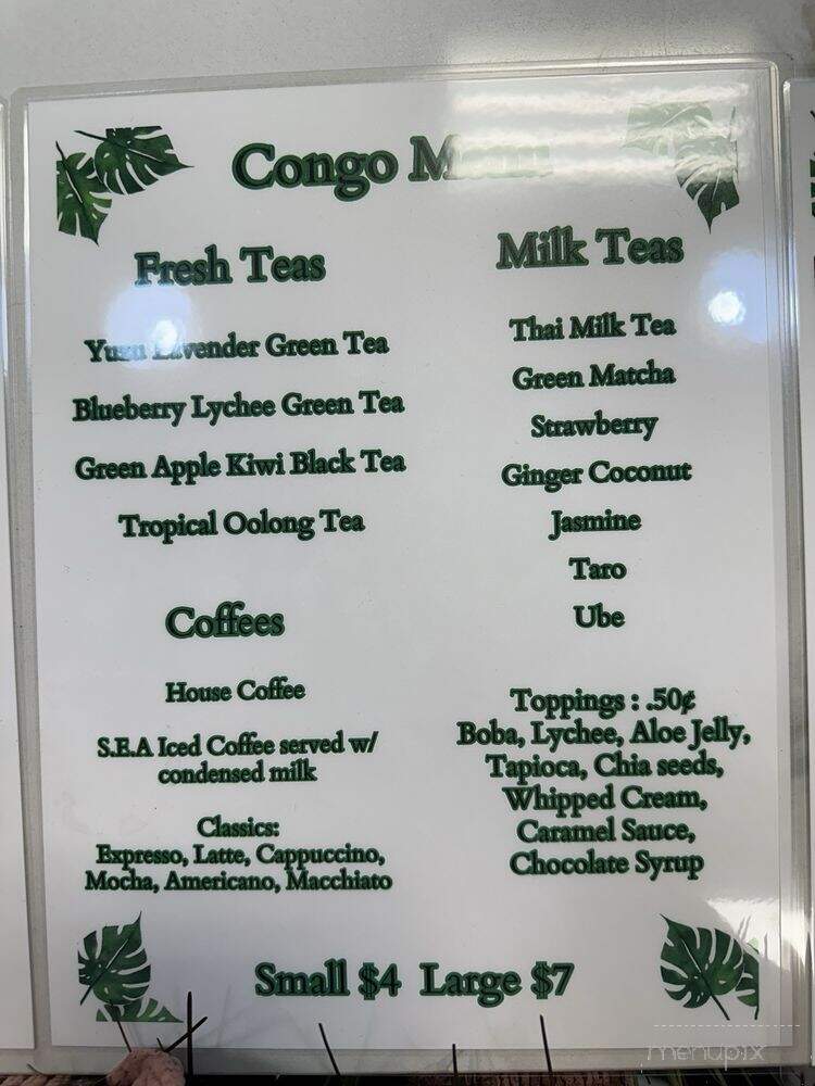 Congo Go - Seaside, CA menu_pic
