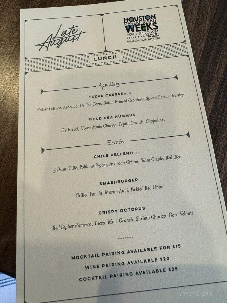 Late August - Houston, TX menu_pic