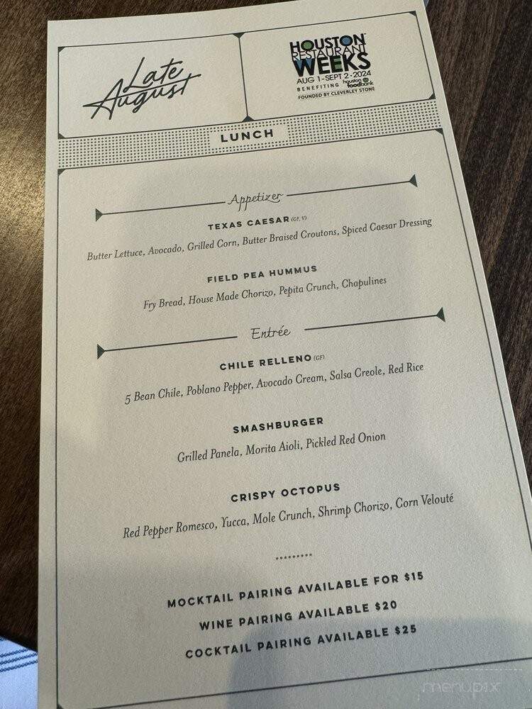 Late August - Houston, TX menu_pic