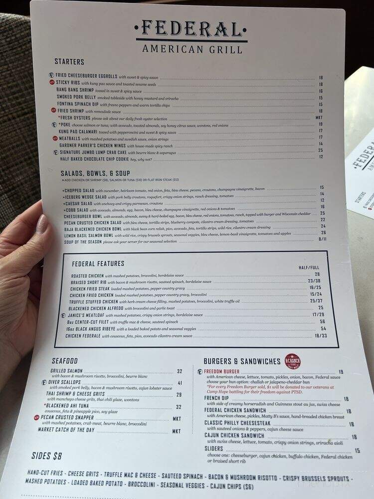 Federal American Grill - Houston, TX menu_pic
