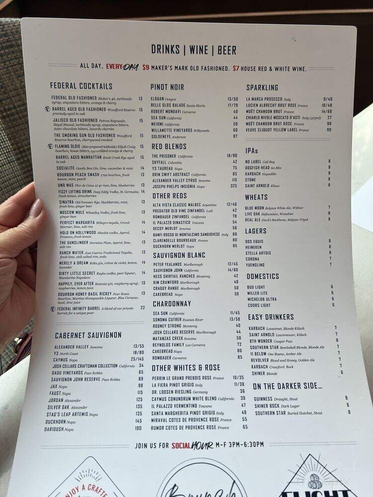 Federal American Grill - Houston, TX menu_pic