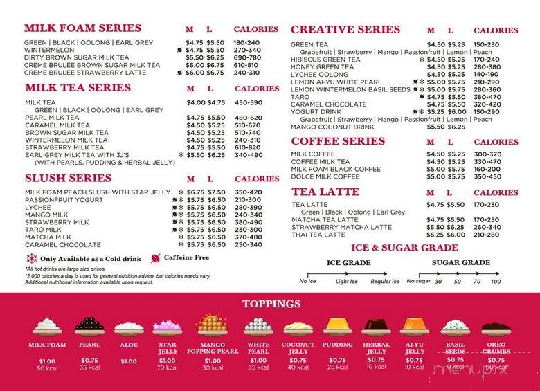 Gong Cha - Baytown, TX menu_pic