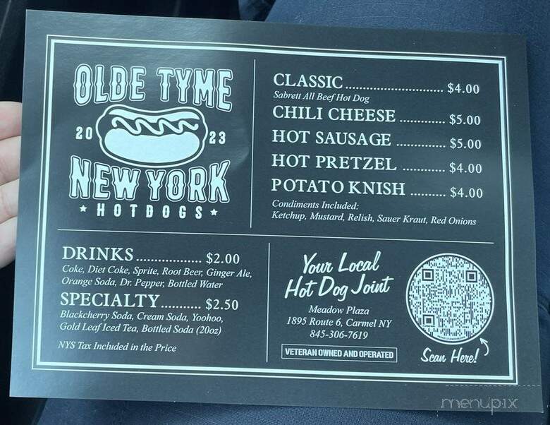 Olde Tyme New York Hot Dogs - Carmel, NY menu_pic