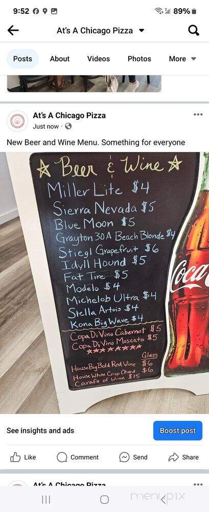 At's A Chicago Pizza - Freeport, FL menu_pic
