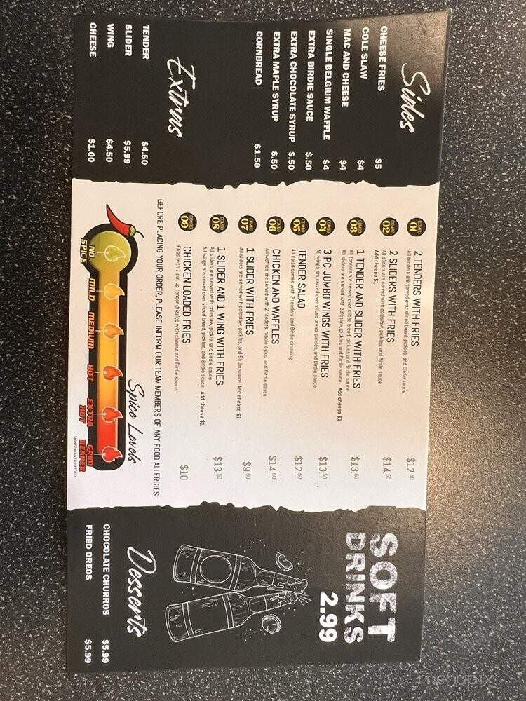 Birdies Hot Chicken - Boston, MA menu_pic