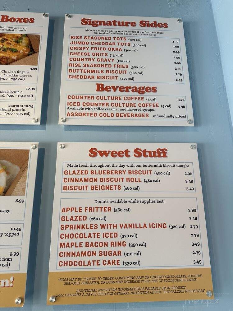 Rise Southern Biscuits & Righteous Chicken - San Diego, CA menu_pic