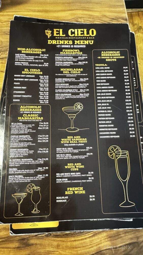 El Cielo Mexican Restaurant and Bar - Simpsonville, SC menu_pic