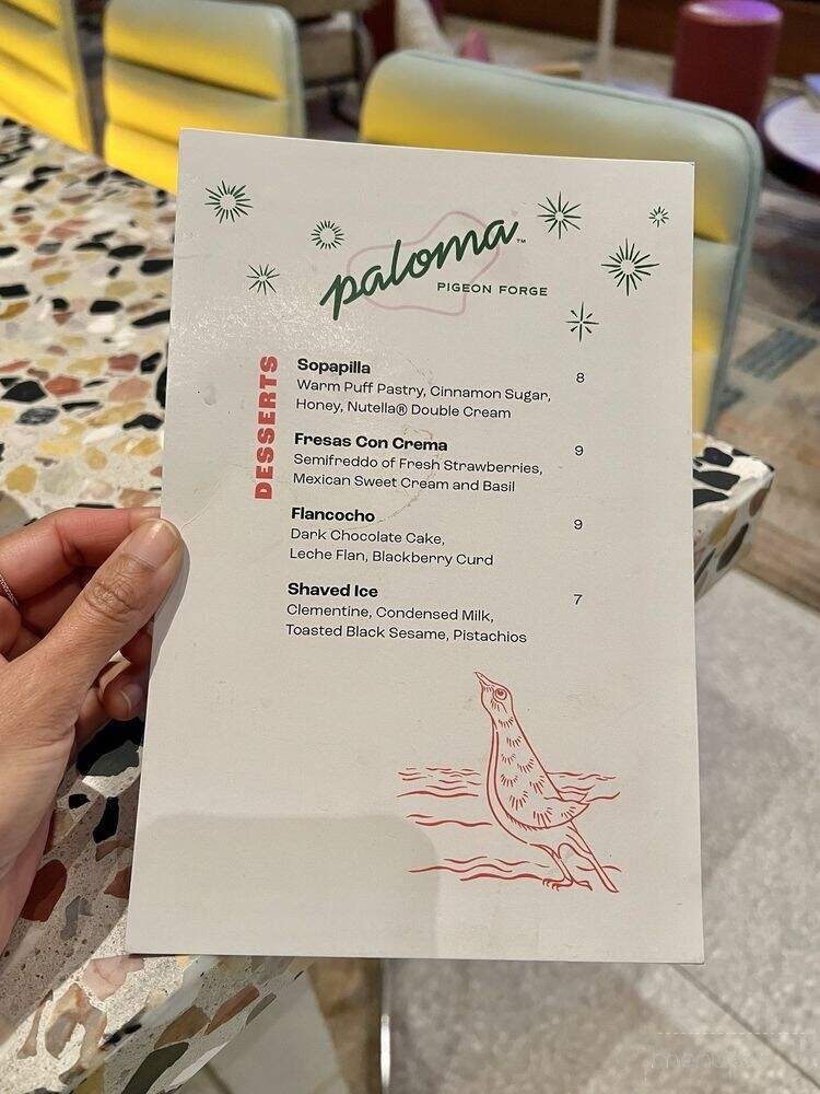 Paloma Scratch Kitchen - Pigeon Forge, TN menu_pic