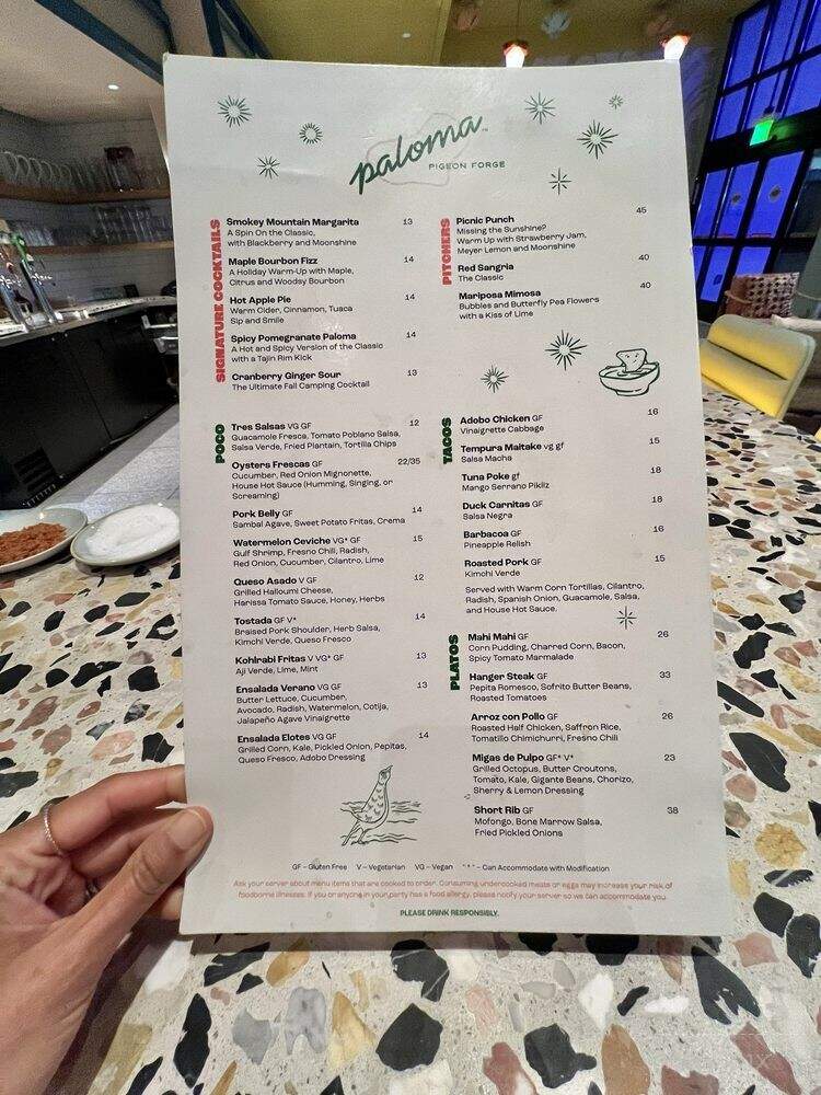 Paloma Scratch Kitchen - Pigeon Forge, TN menu_pic