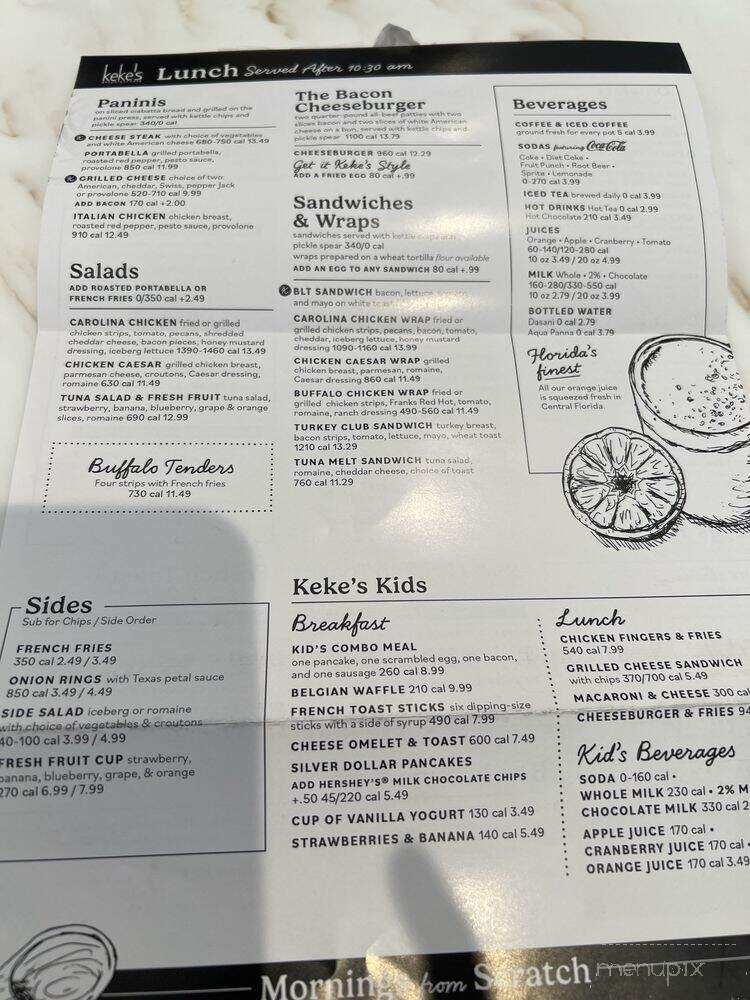 Keke's Breakfast Cafe - Jacksonville, FL menu_pic