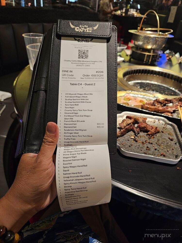 Chubby Cattle BBQ - Rowland Heights, CA menu_pic