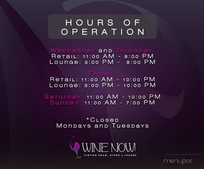 Wine Now - Rancho Cucamonga, CA menu_pic