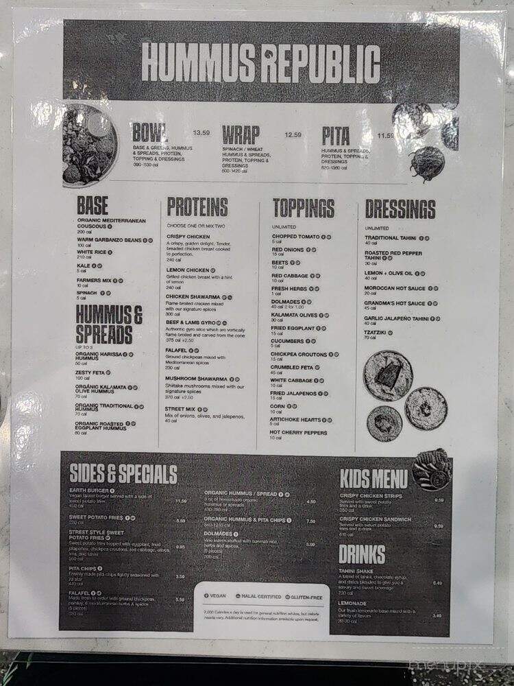 The Hummus Republic - Jacksonville, NC menu_pic