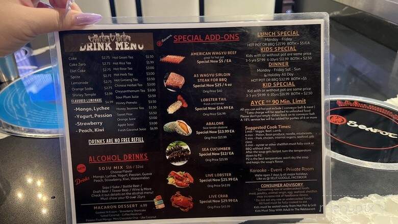 Seapot - Sacramento, CA menu_pic