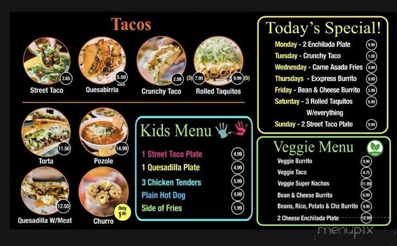Taco Exxpress - Elk Grove, CA menu_pic
