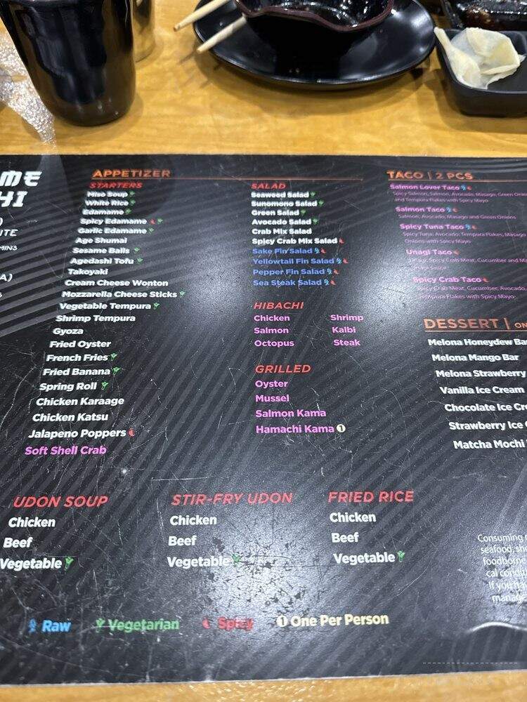 Akame Sushi - Roseville, CA menu_pic
