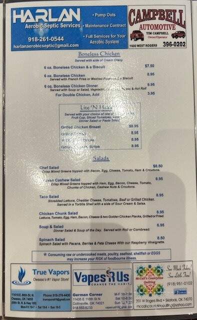 Crescent Cafe - Skiatook, OK menu_pic