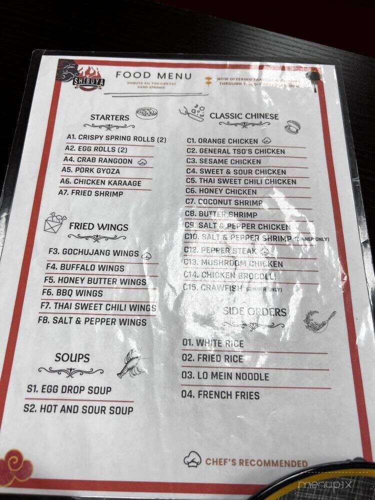 Shibuya - Sand Springs, OK menu_pic