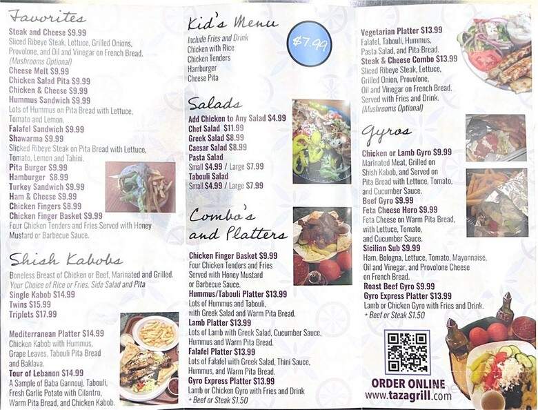 Taza Grill - Wake Forest, NC menu_pic