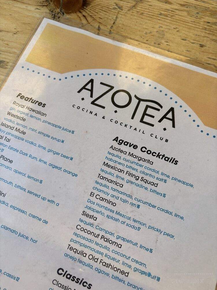 Azotea - Livermore, CA menu_pic