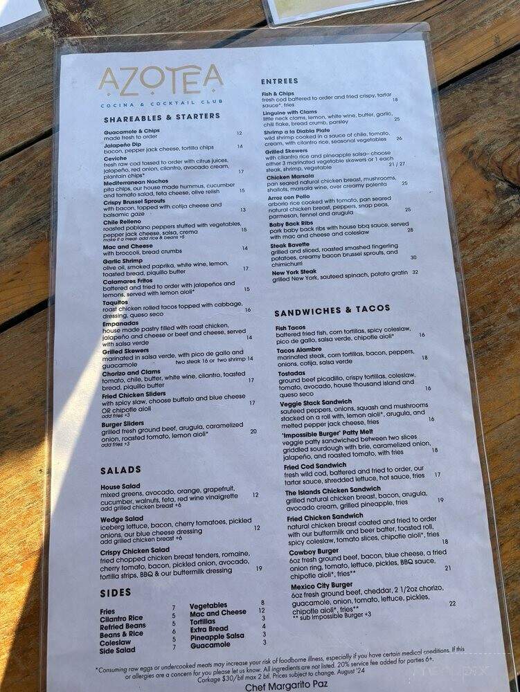 Azotea - Livermore, CA menu_pic